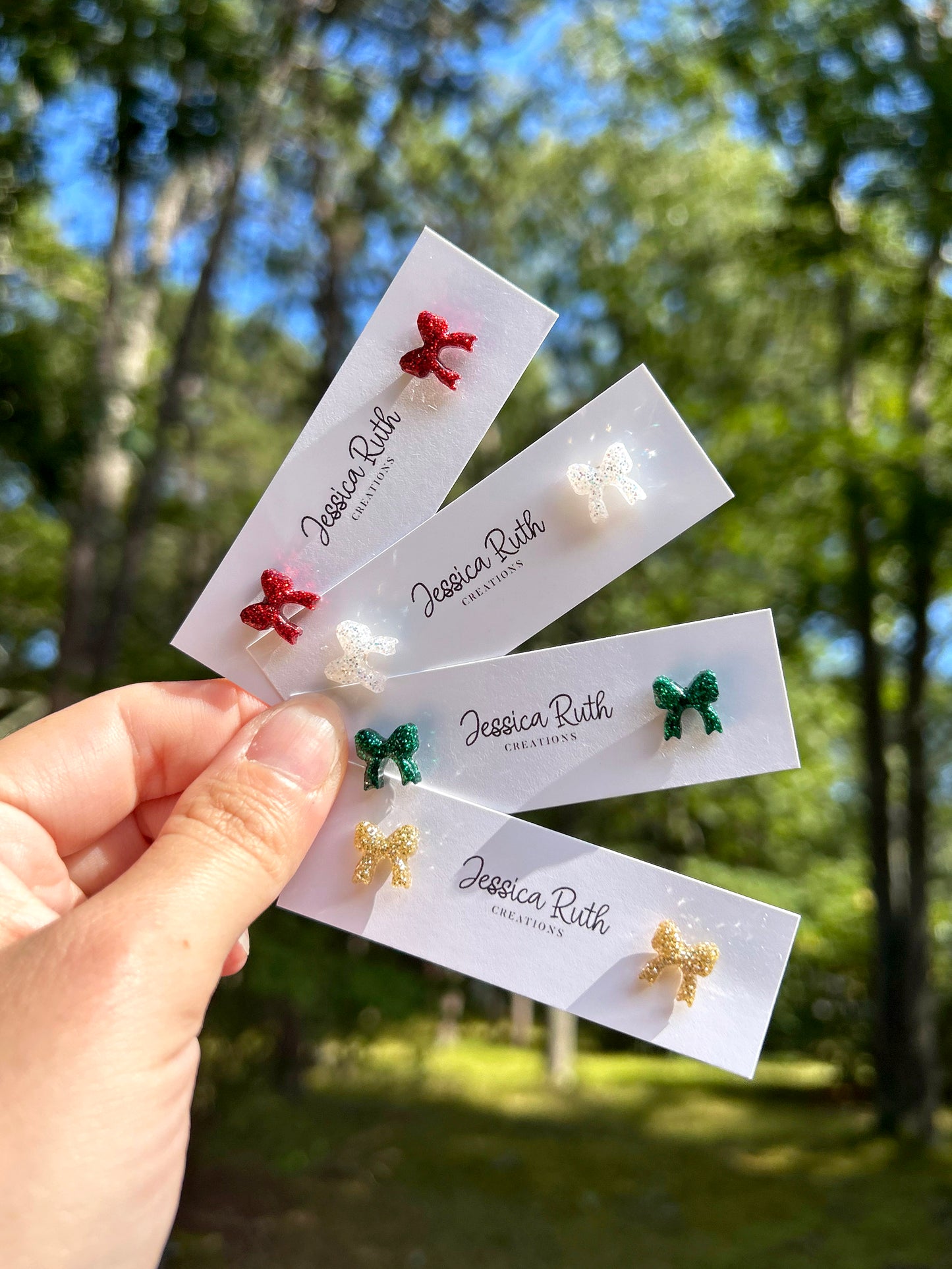 Tiny Holiday Bow Studs