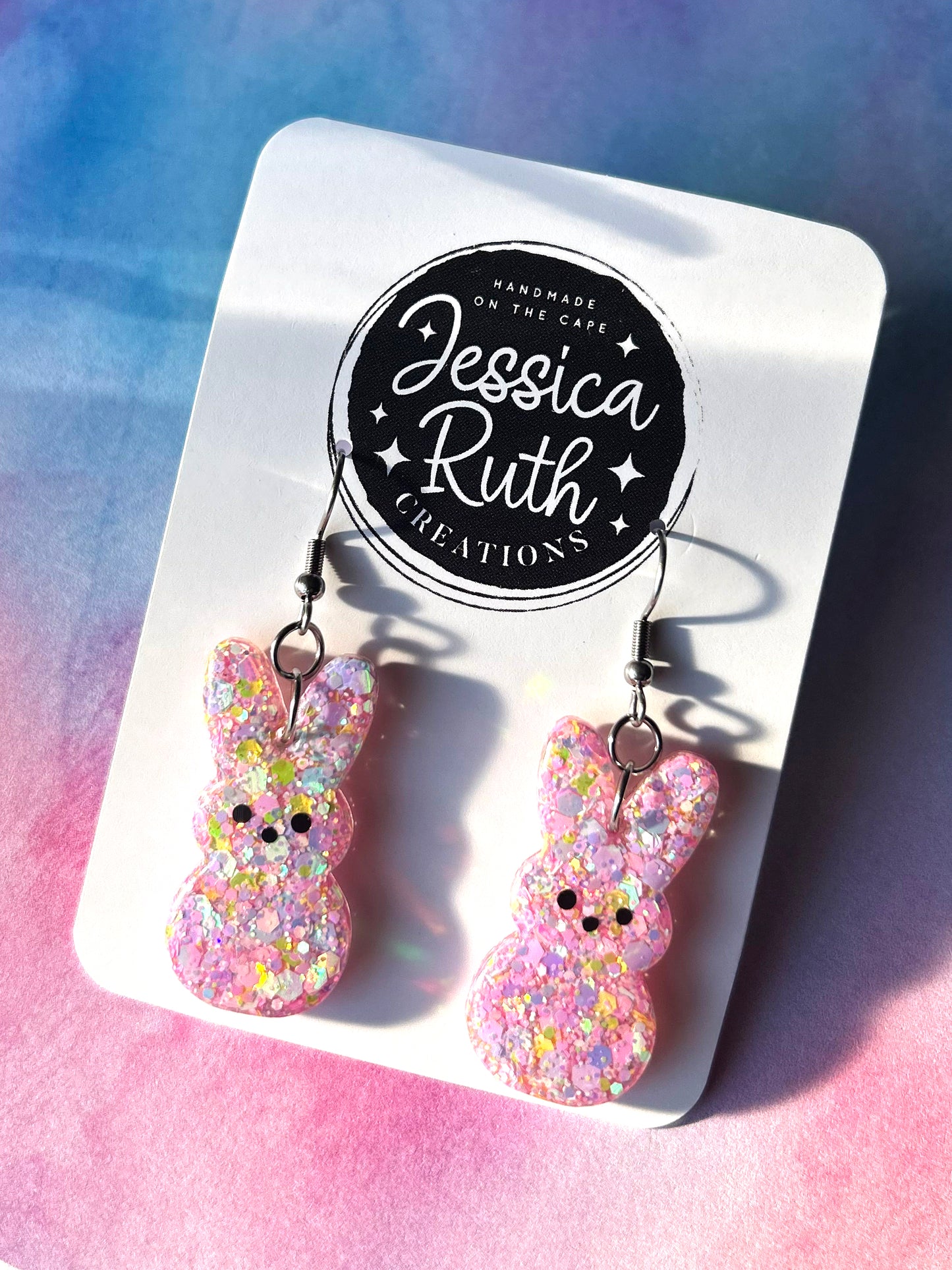 Big Easter Bunny Peep Dangle Earrings