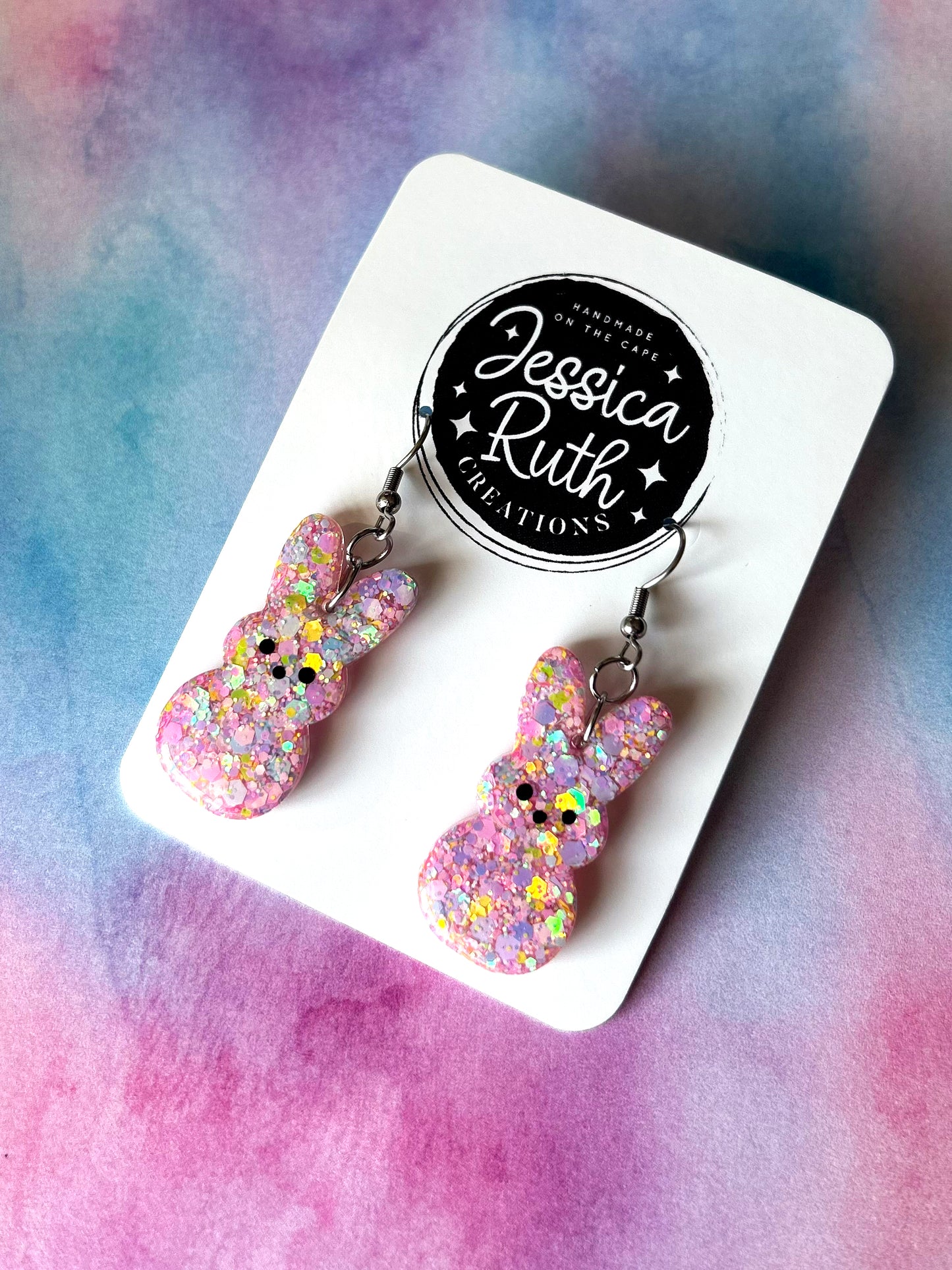 Big Easter Bunny Peep Dangle Earrings