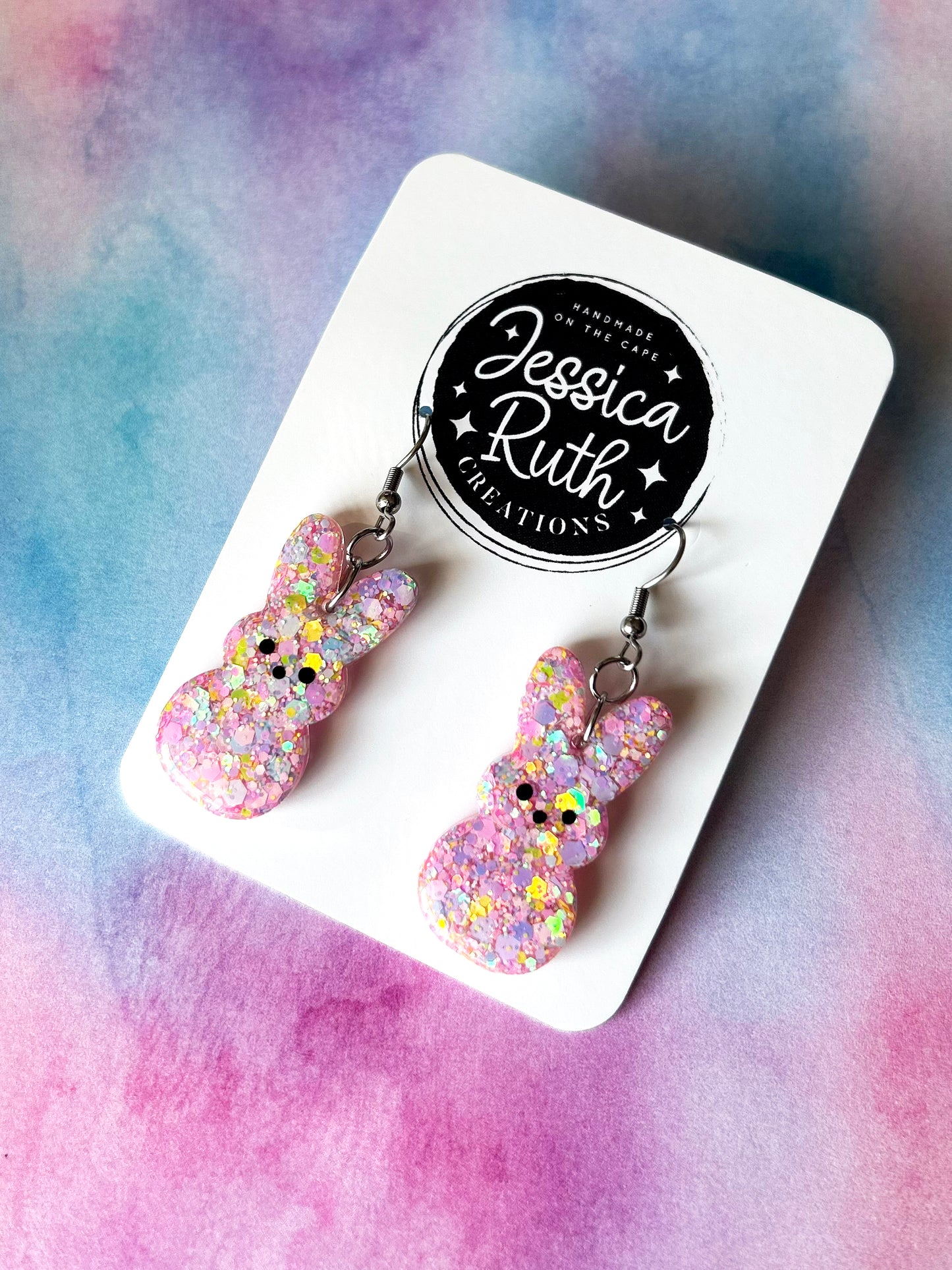 Big Easter Bunny Peep Dangle Earrings