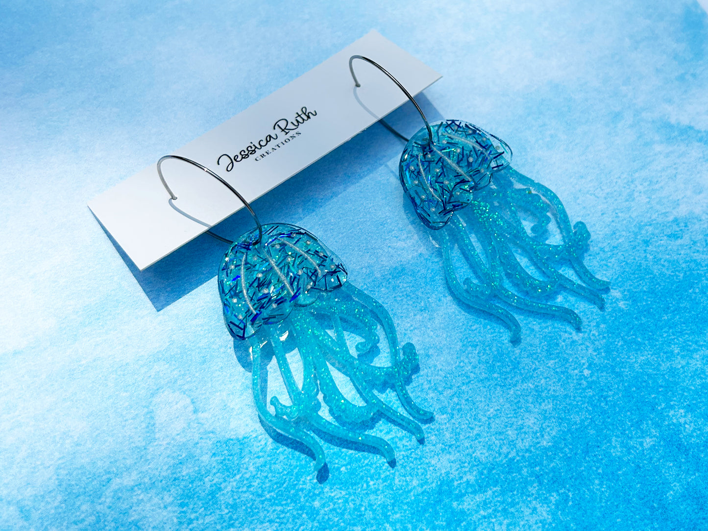 Beachy Blue Jellyfish Dangles