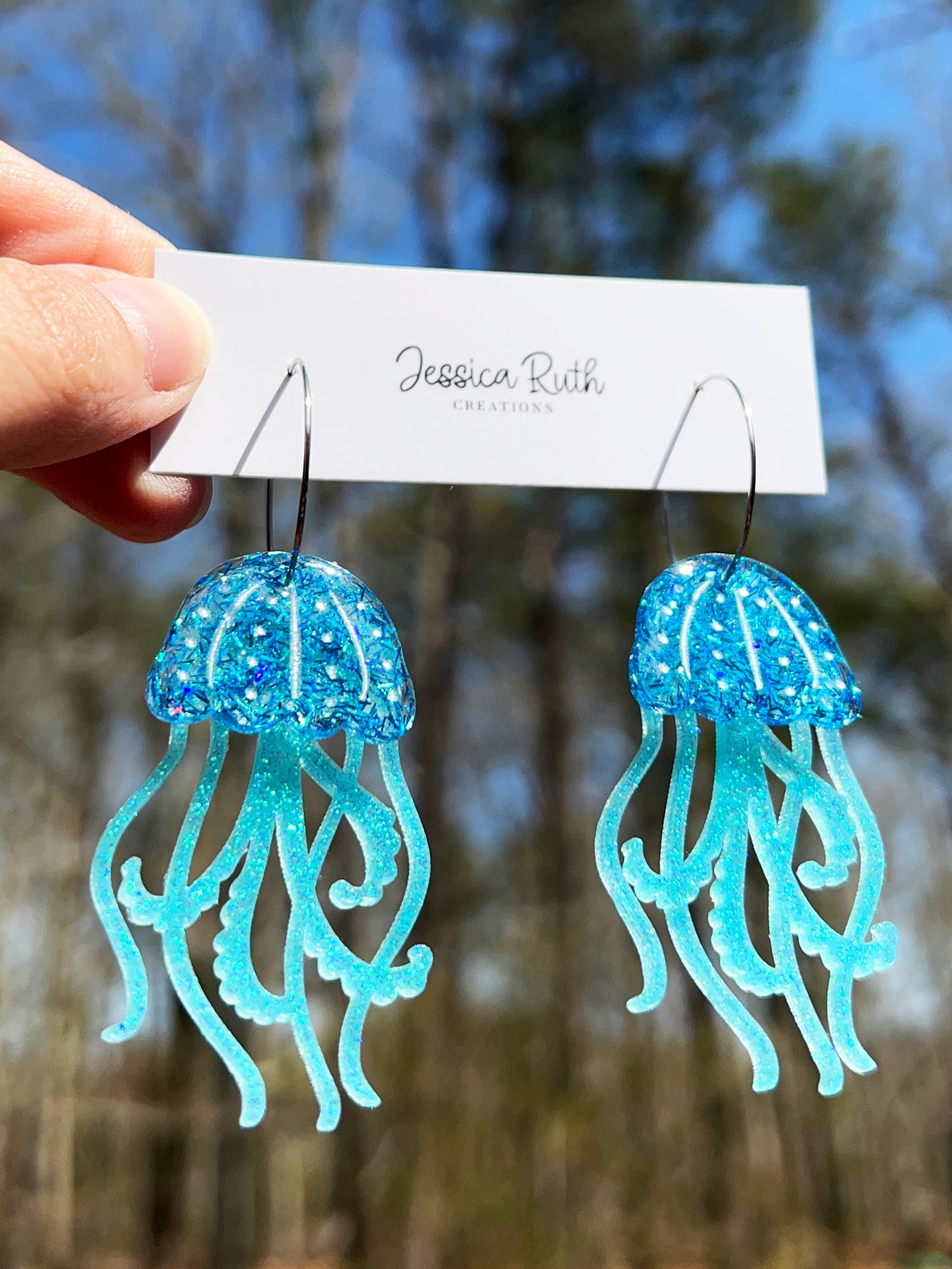 Beachy Blue Jellyfish Dangles
