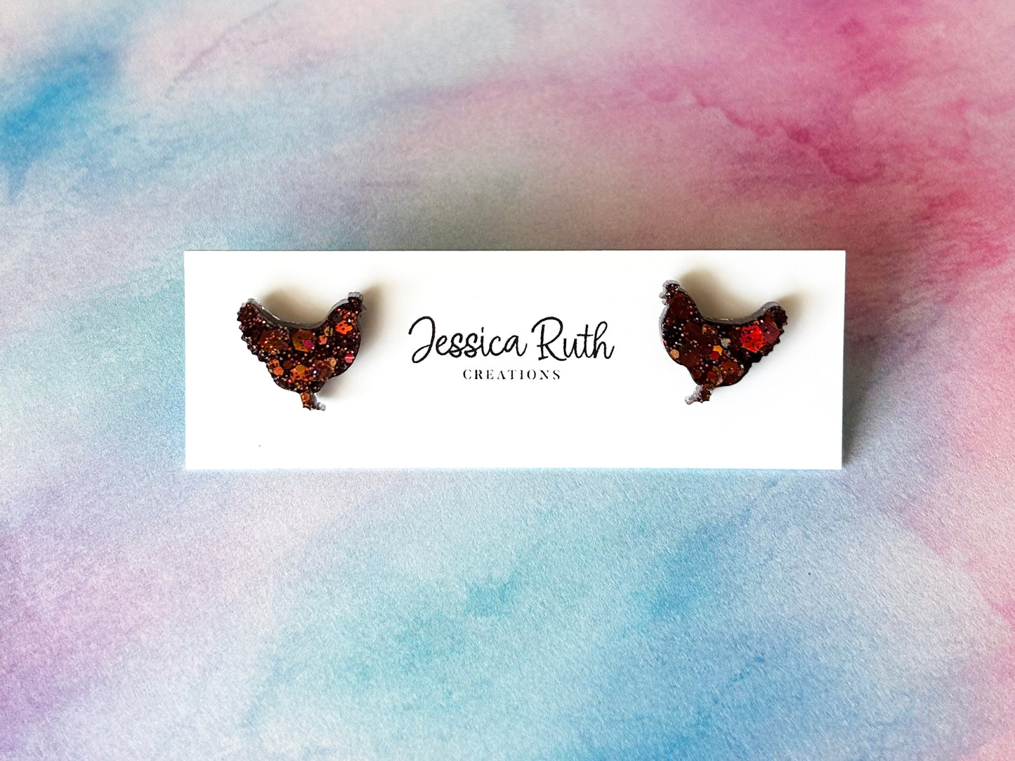 Sparkly Chicken Studs