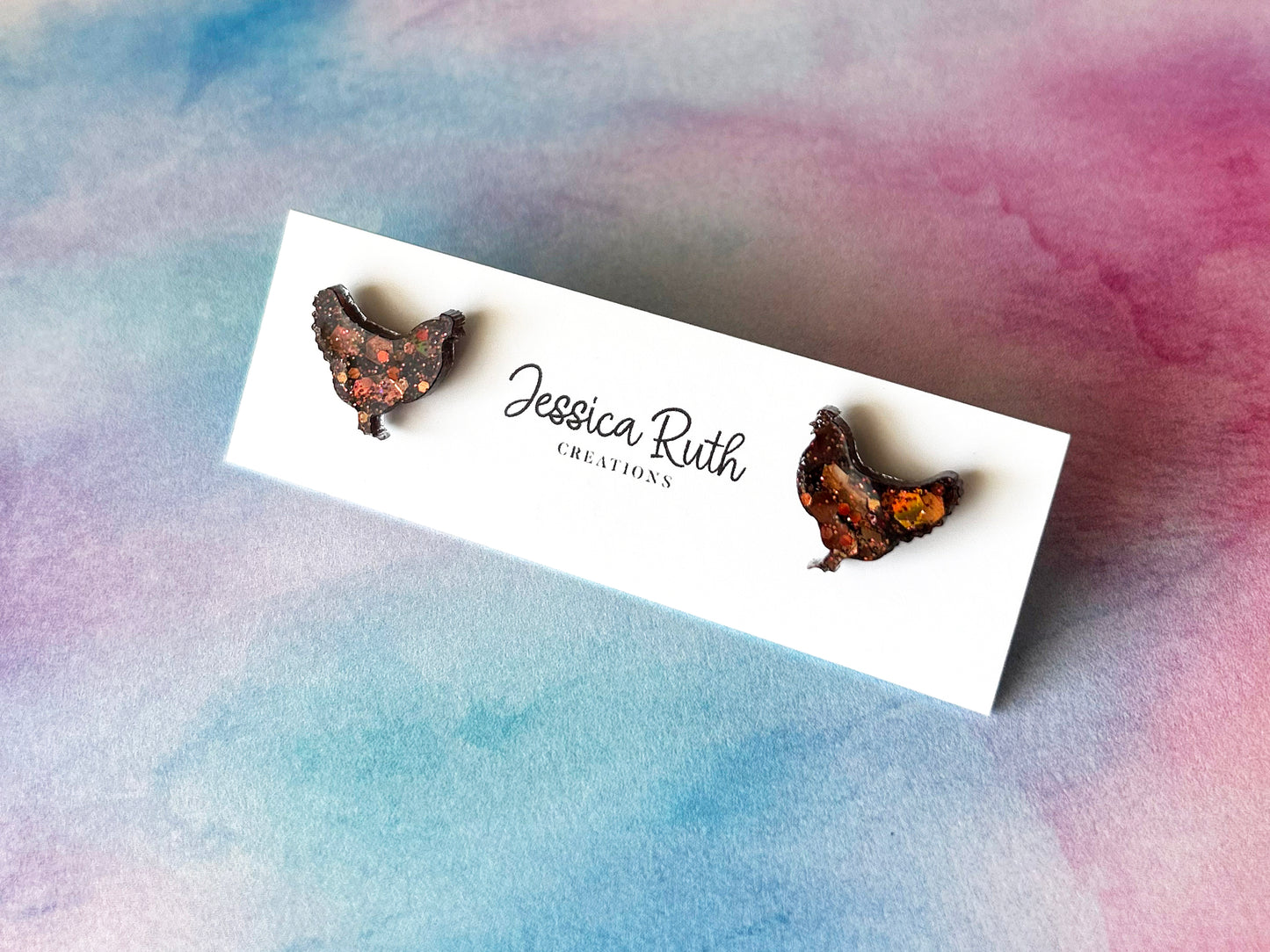 Sparkly Chicken Studs