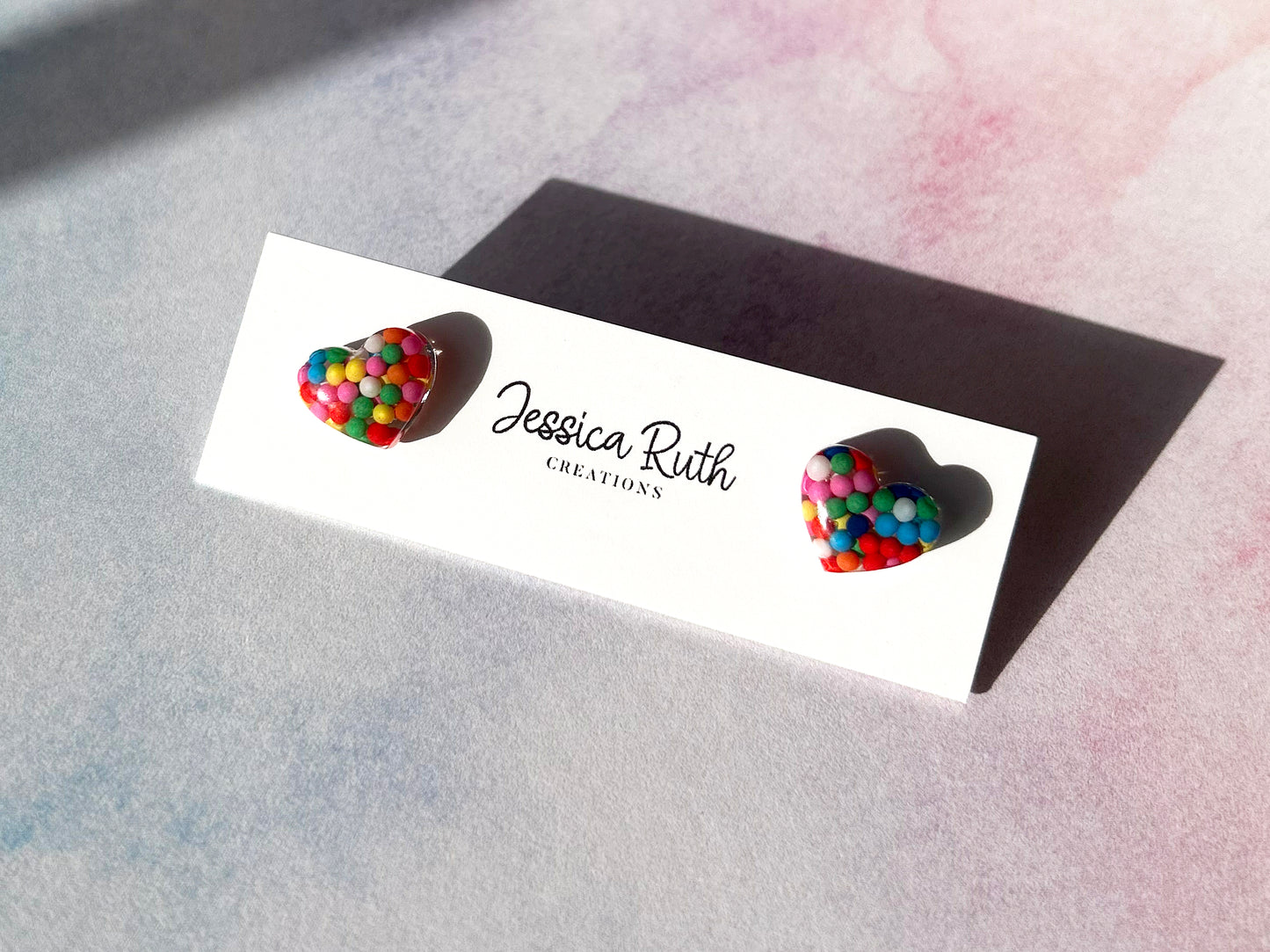 Sprinkle Heart Studs