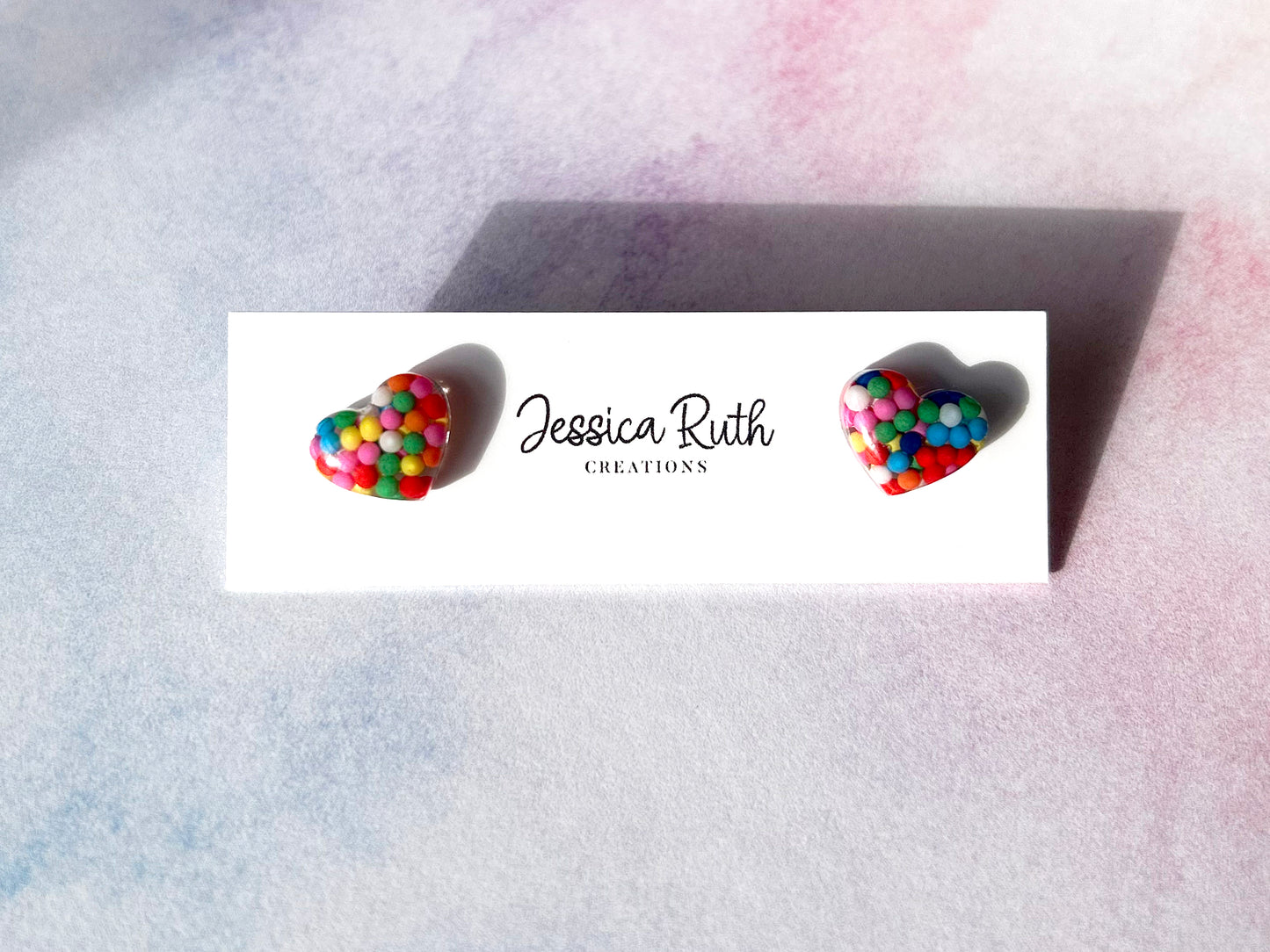 Sprinkle Heart Studs