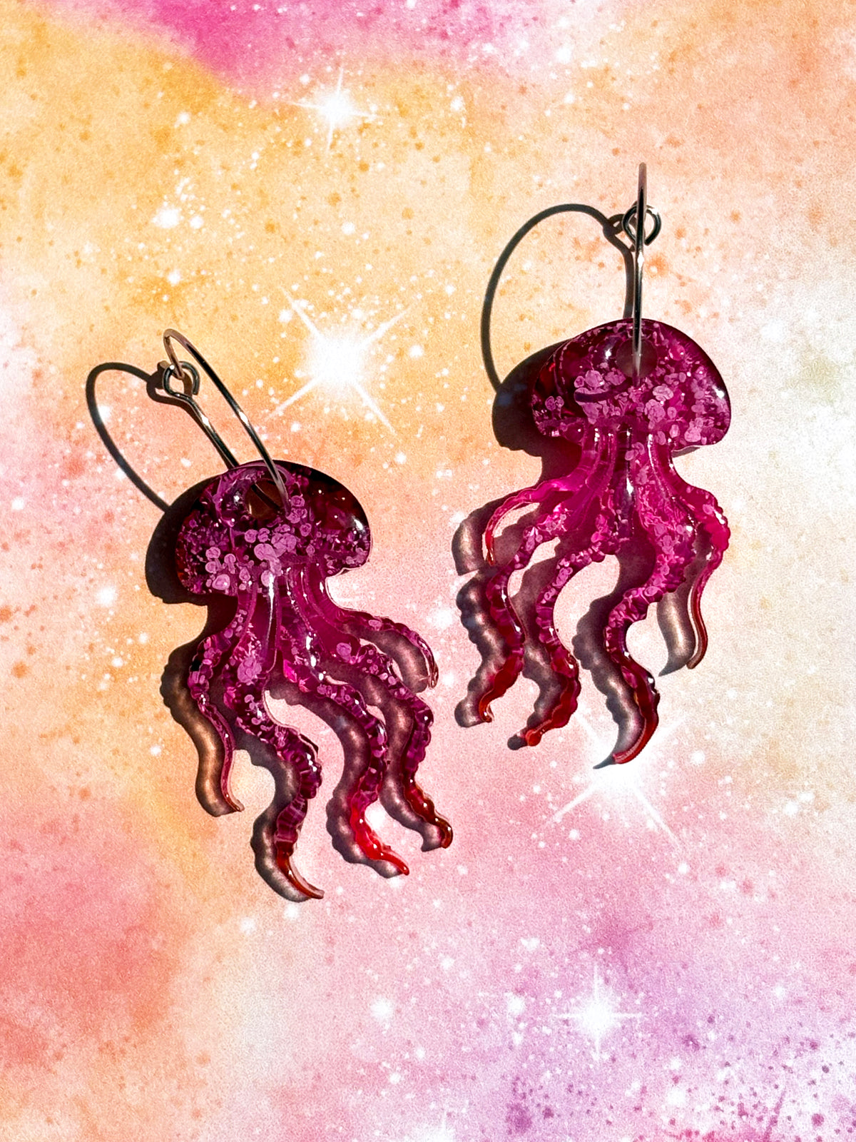 Magenta Jellyfish Hoops
