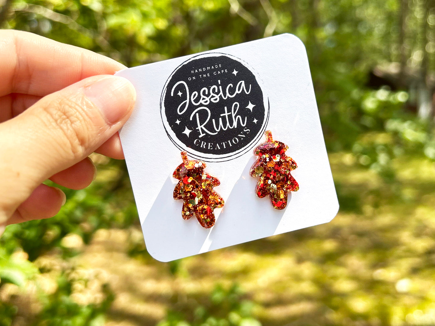 Large Autumn Leaf Statement Studs