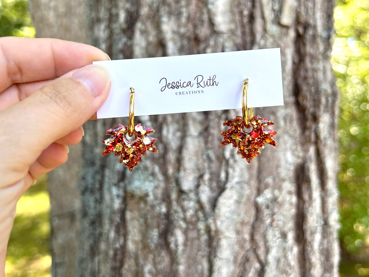 Fall Maple Leaf Hoops
