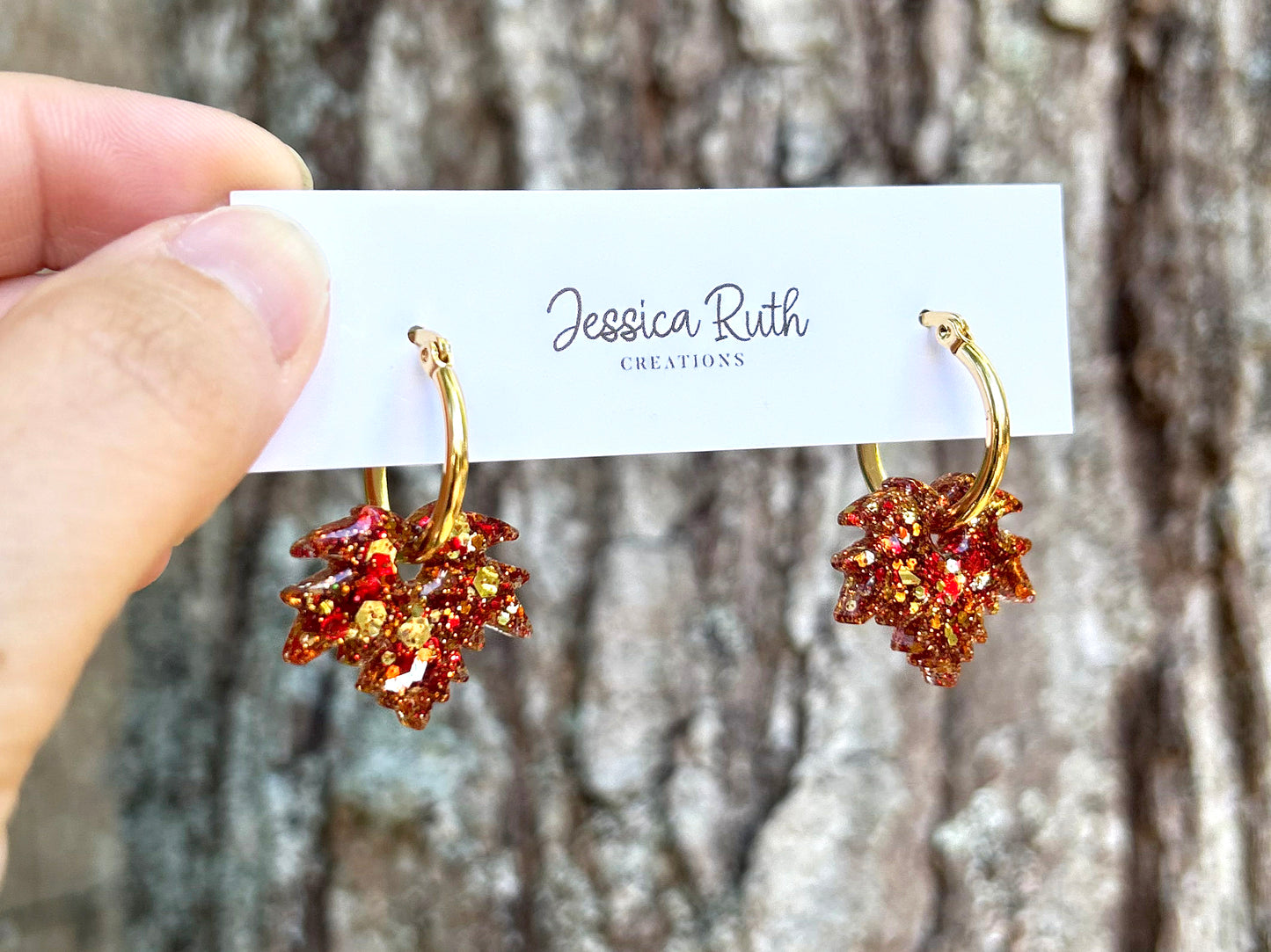 Fall Maple Leaf Hoops