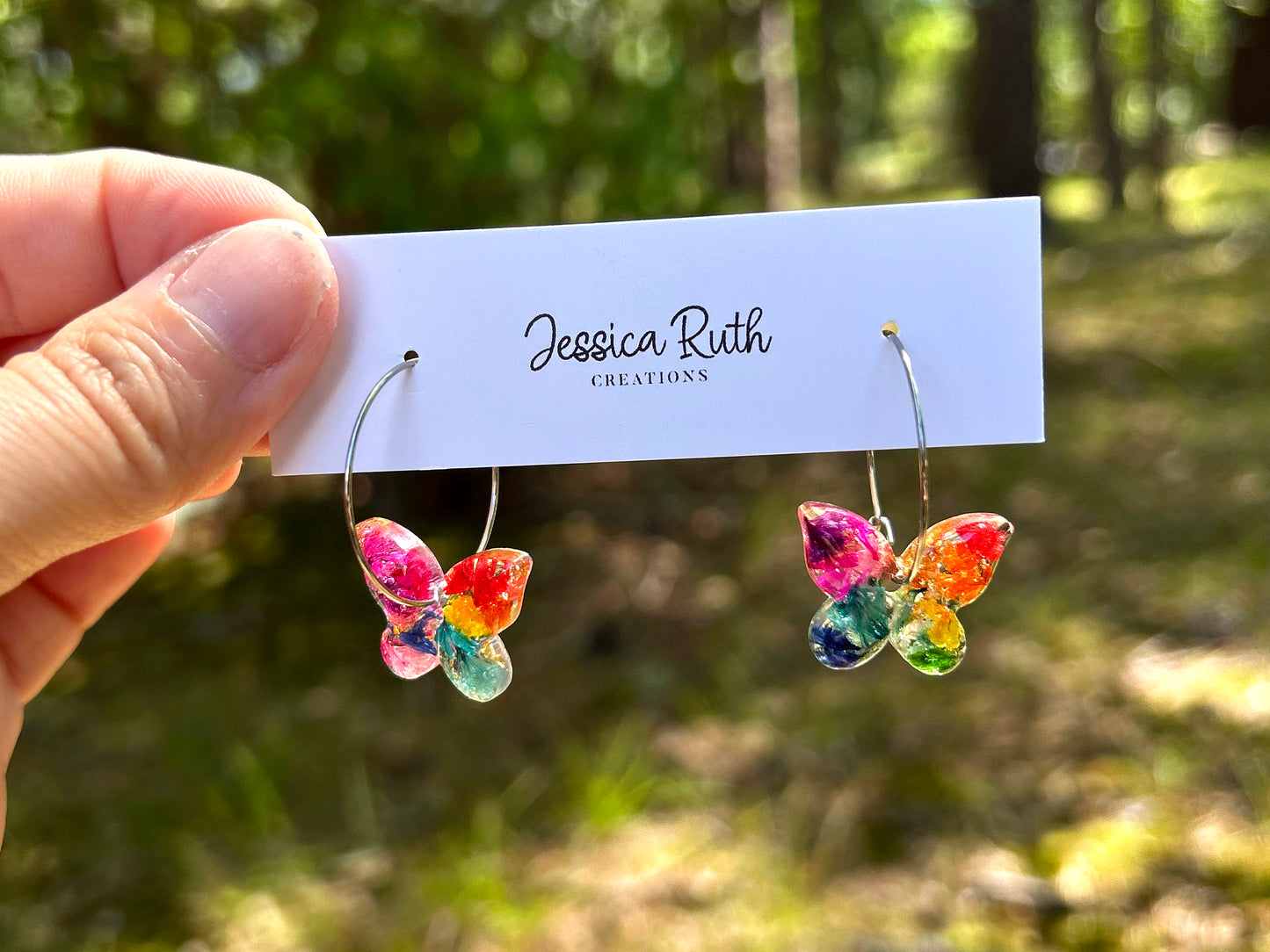 Rainbow Butterfly Hoops