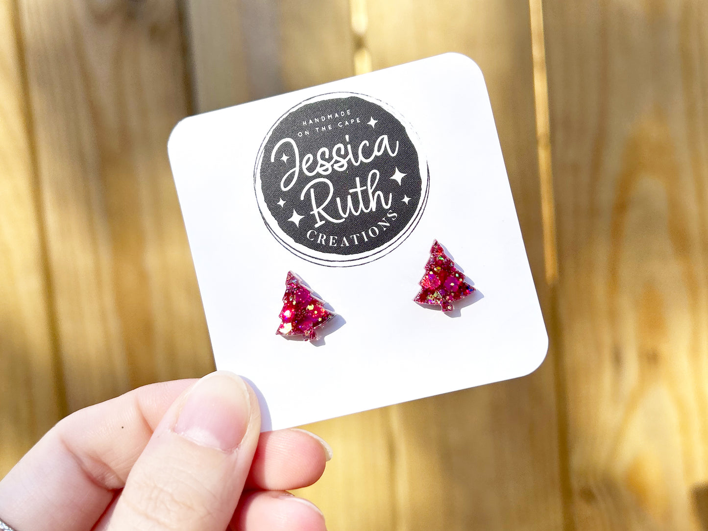 Jolly AF Magenta Tree Studs