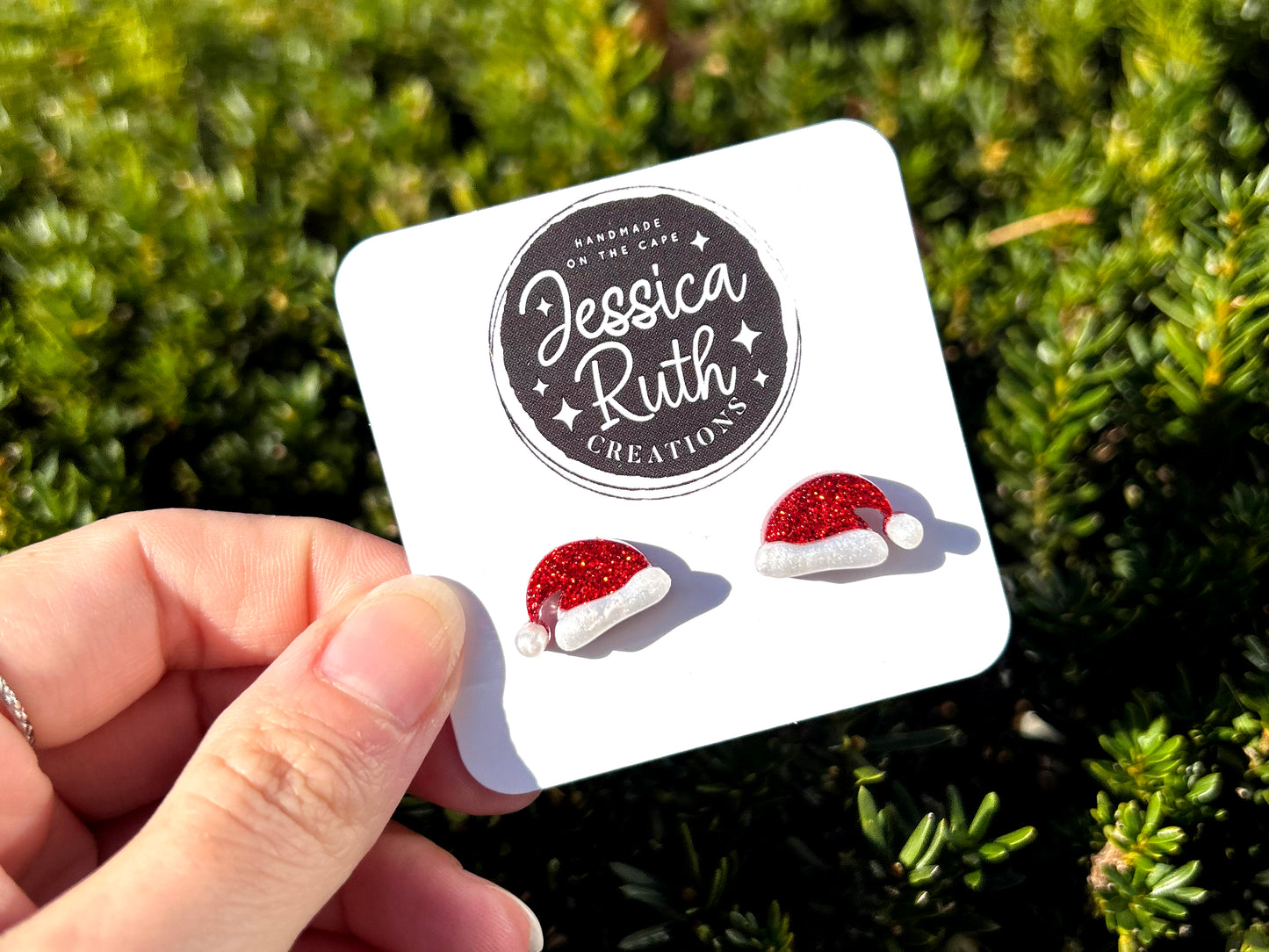 Santa Hat Studs