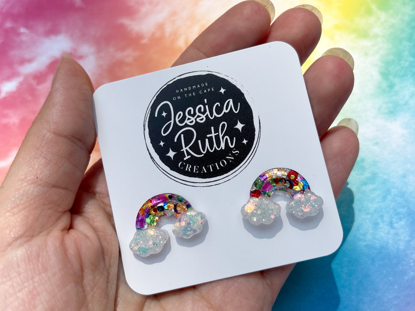 Big Rainbow Cloud Studs