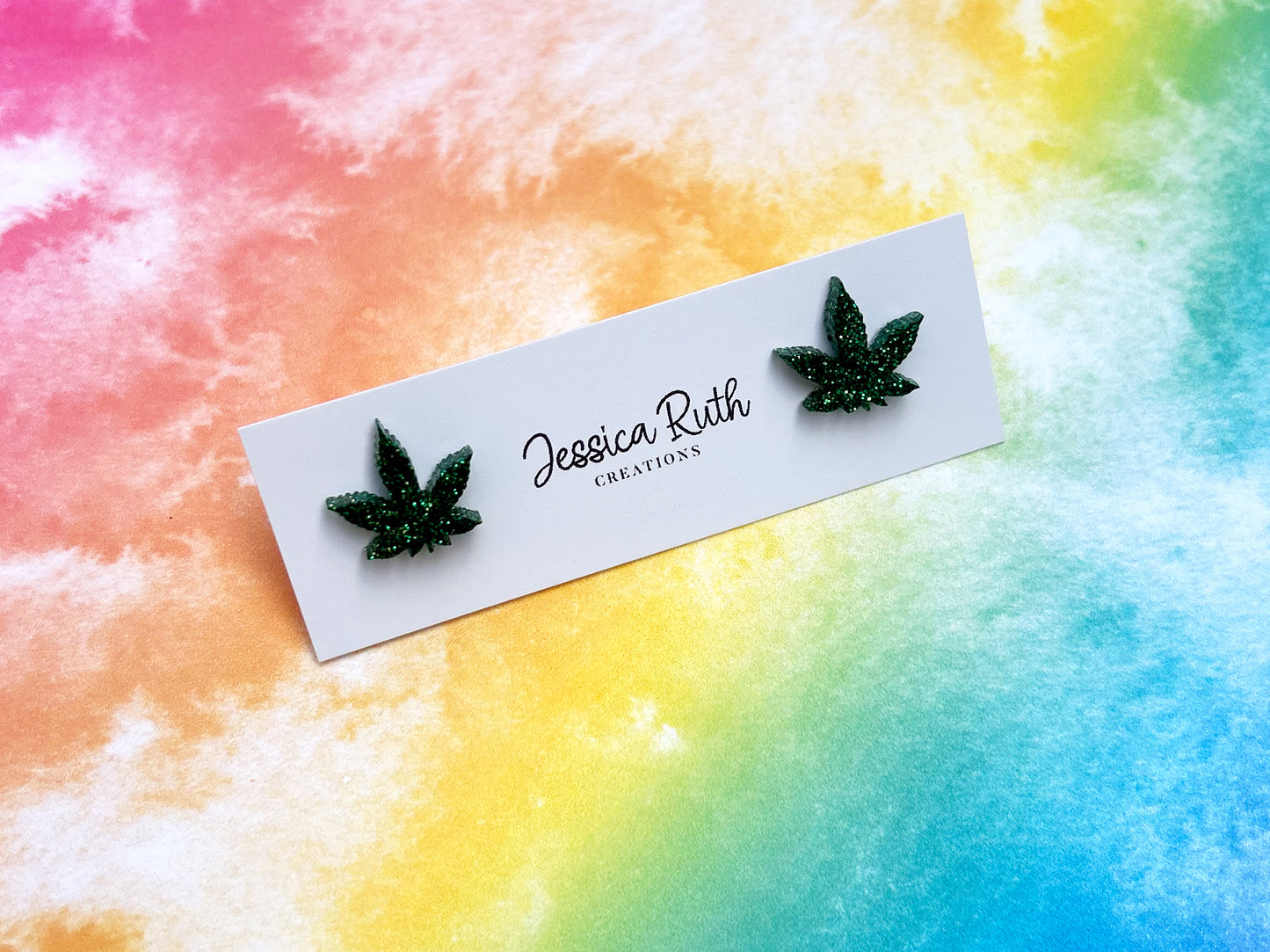 Marijuana Leaf Stud Earrings