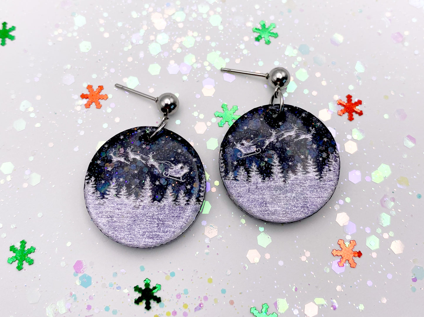 Santas Sleigh Earrings