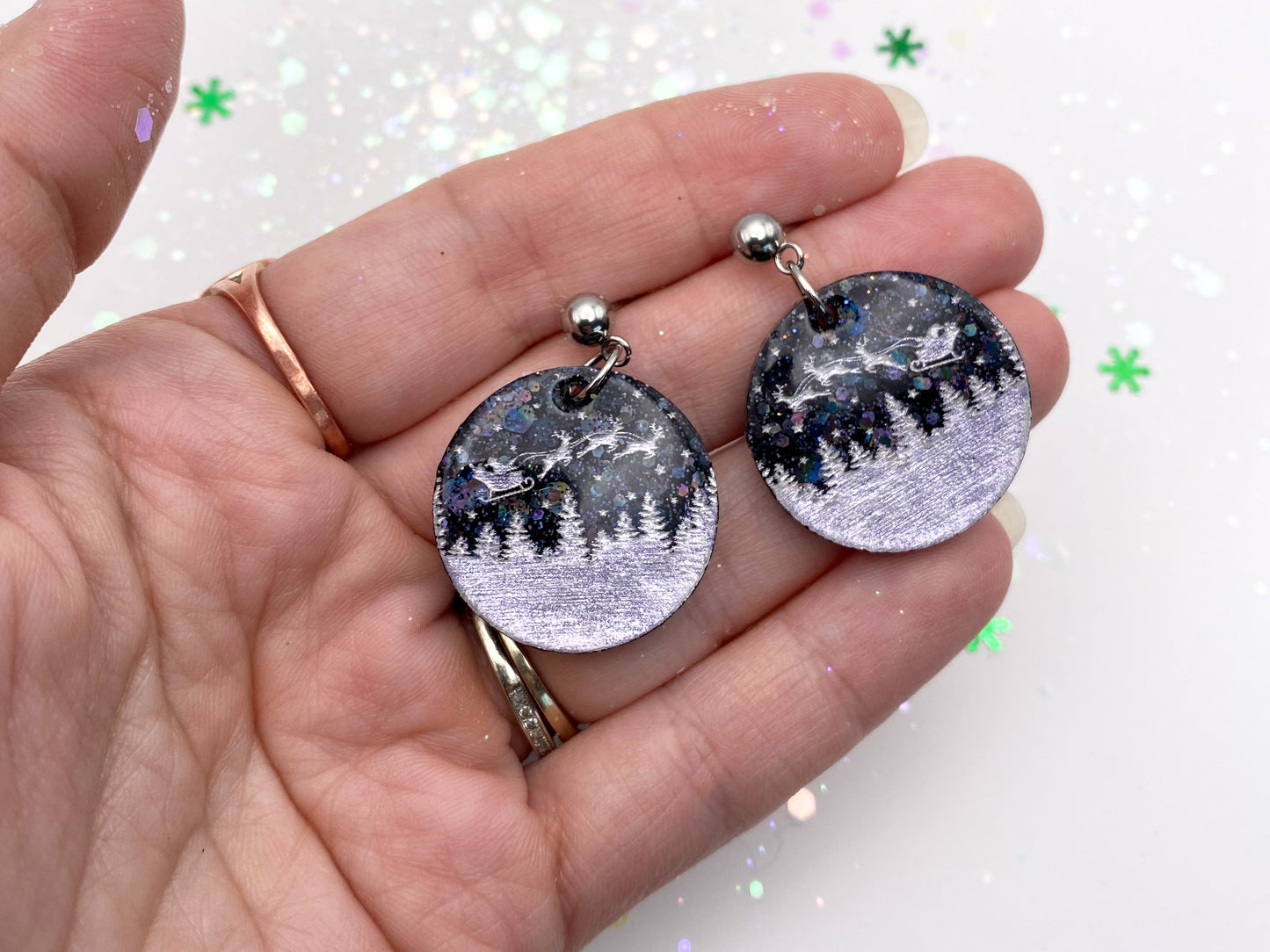 Santas Sleigh Earrings