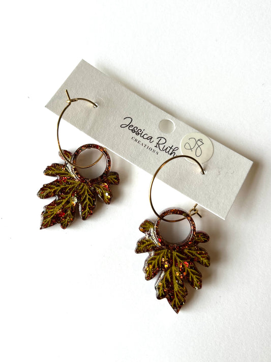 Dancing Leaf Hoops