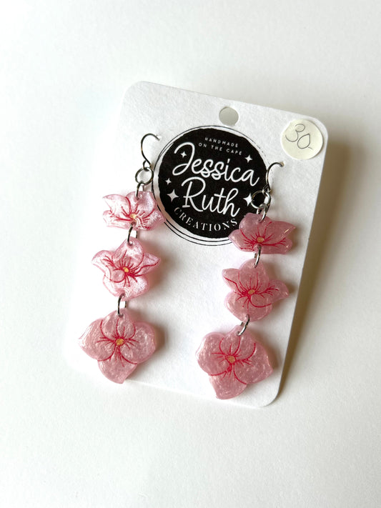 Pink Hydrangea Dangles