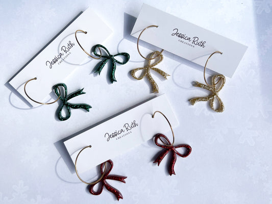 Holiday Bow Hoops