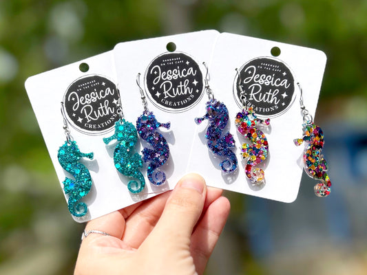 Sparkly Seahorse Dangles