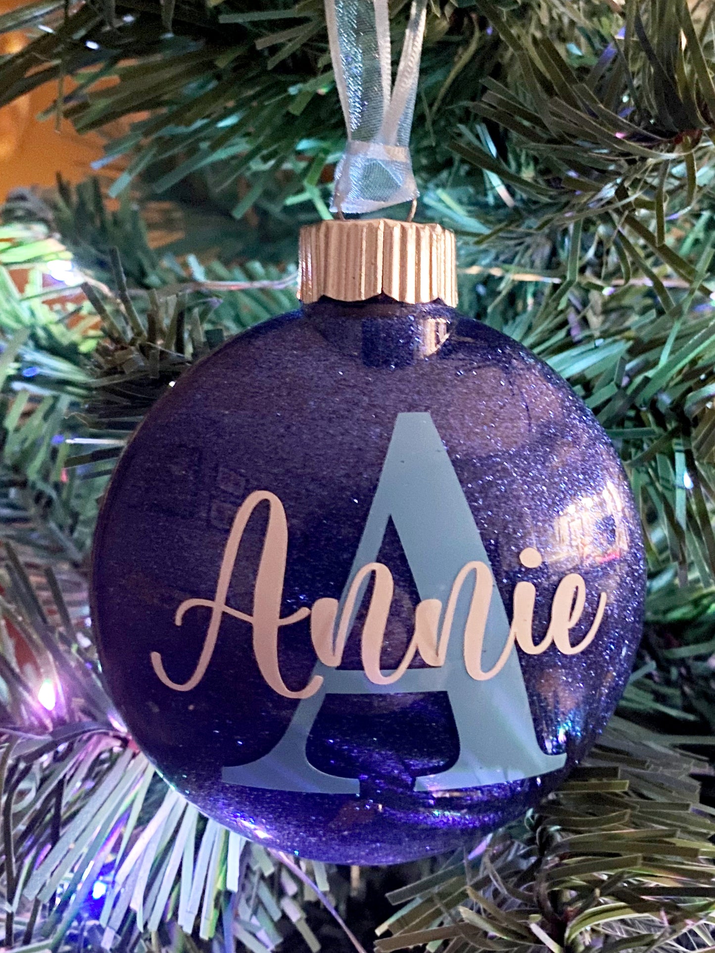 Custom Name and Bold Initial Ornament