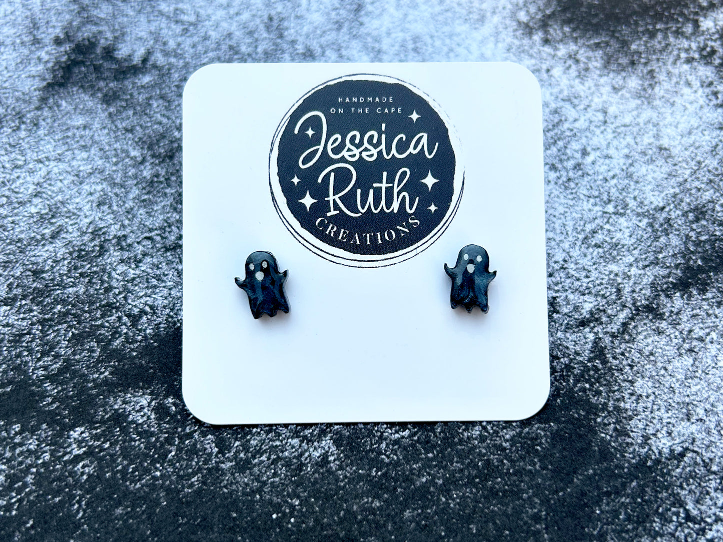 Black Ghost Stud Earrings