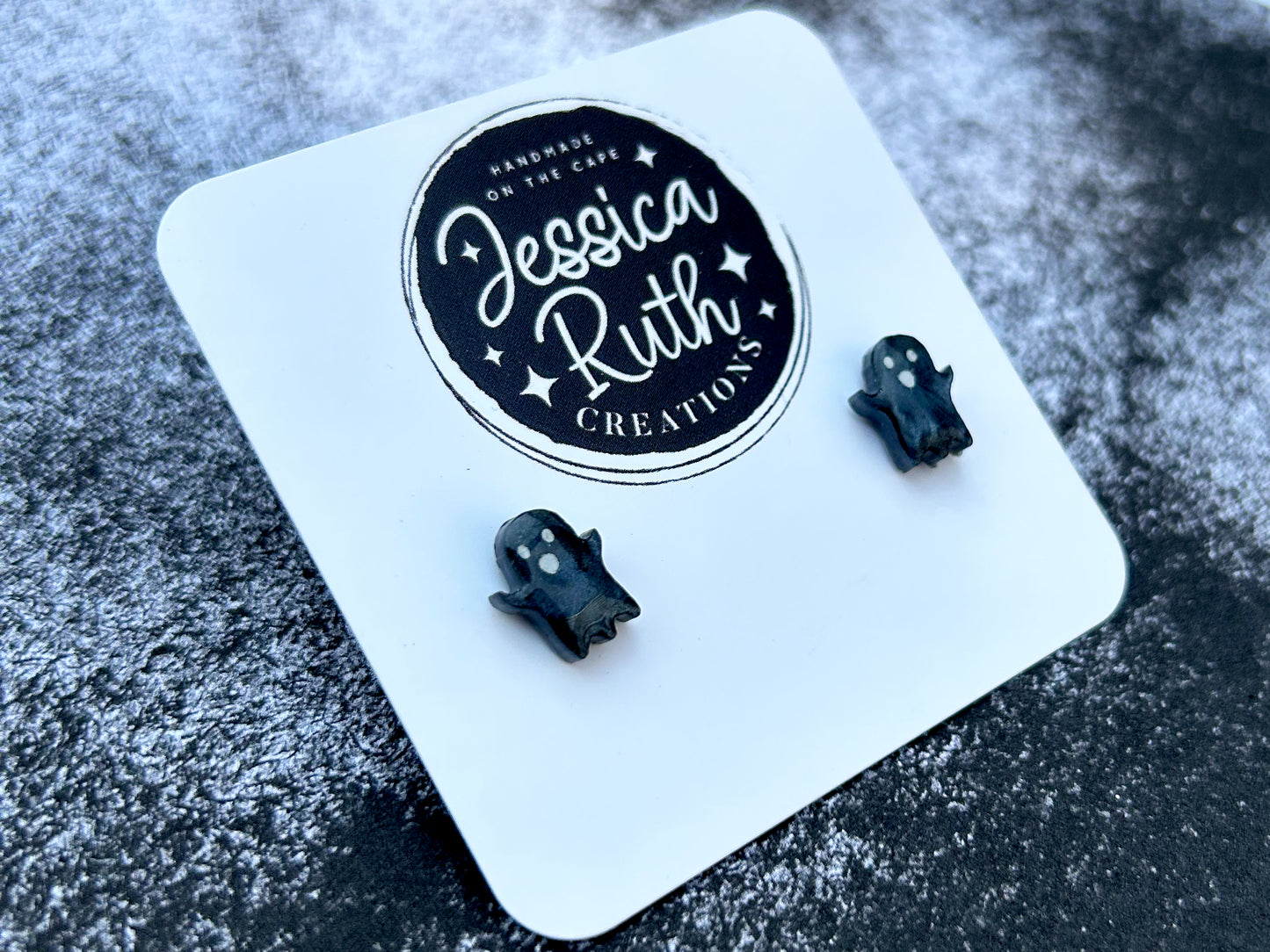 Black Ghost Stud Earrings