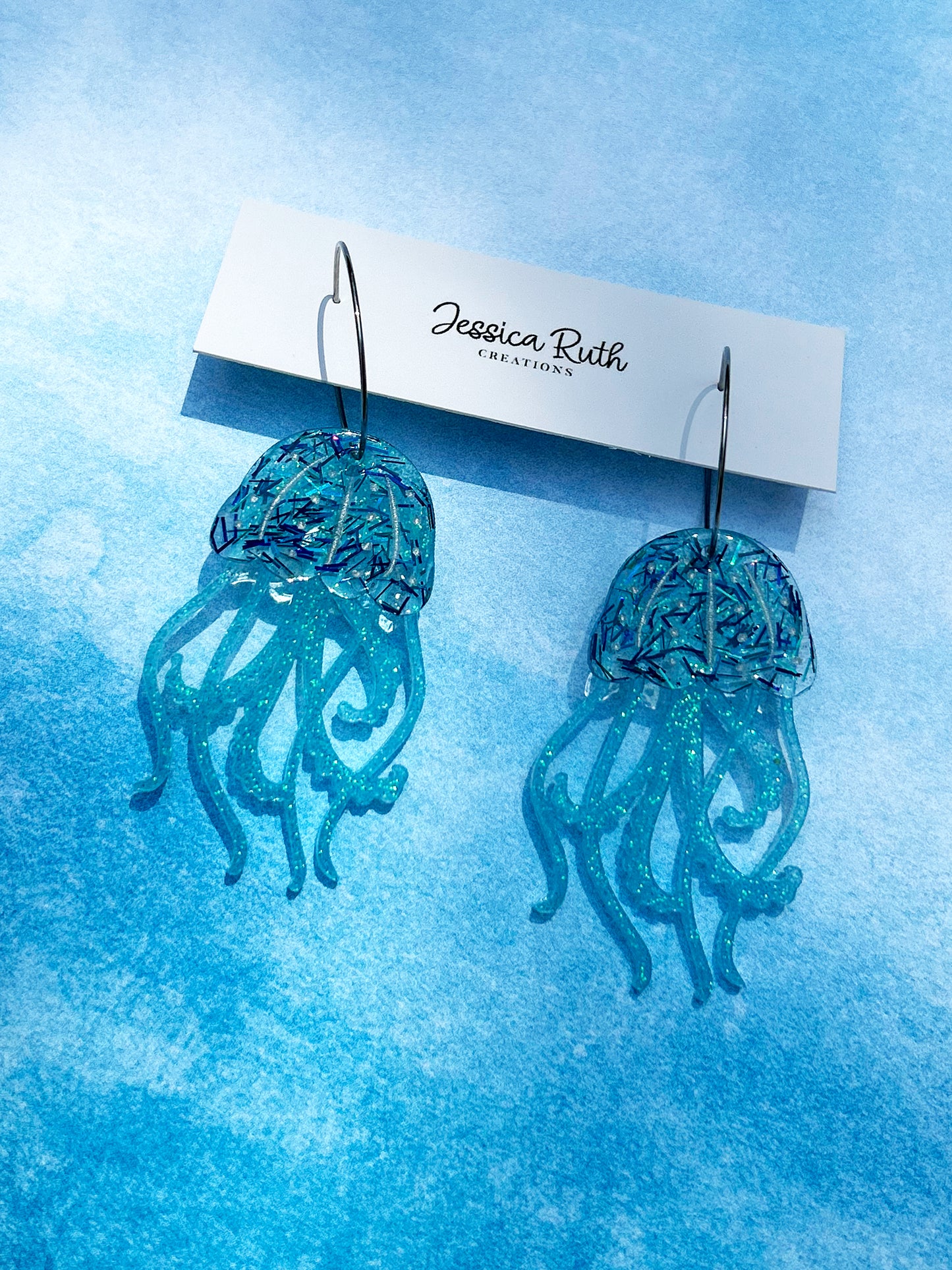 Beachy Blue Jellyfish Dangles