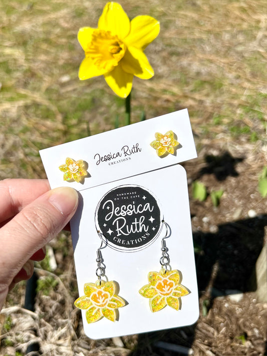 Daffodil Studs and Dangle Earrings