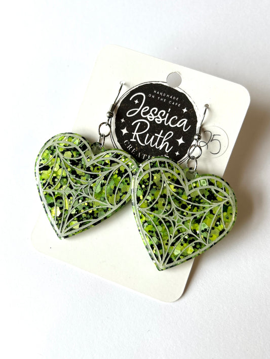 Green Web Hearts