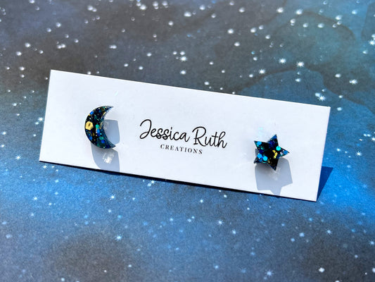 Star & Moon Stud Earrings - Multiple Colors!