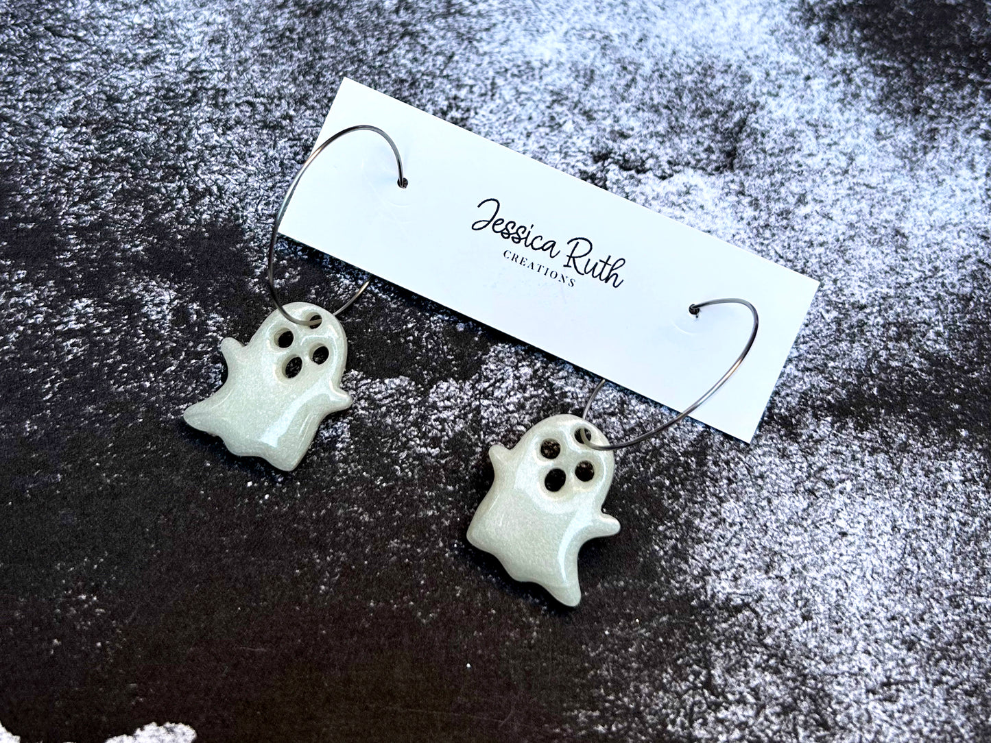 Glow In The Dark Ghost Hoops