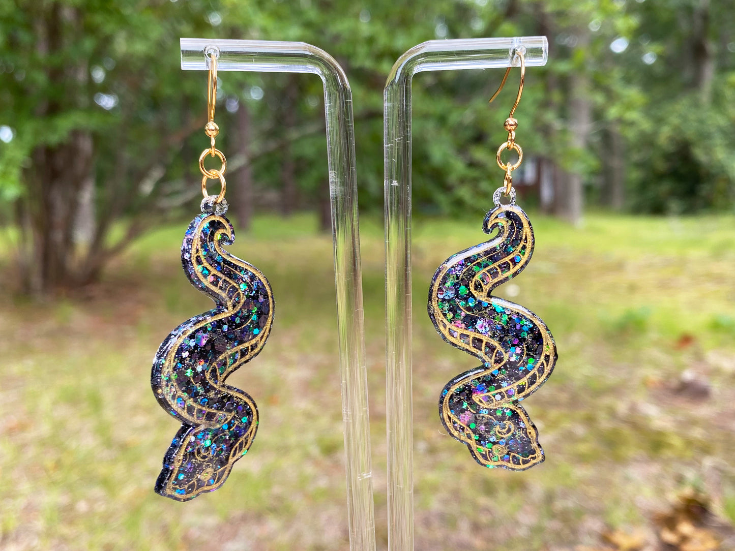 Celestial Snake Dangle Earrings - Multiple Colors!
