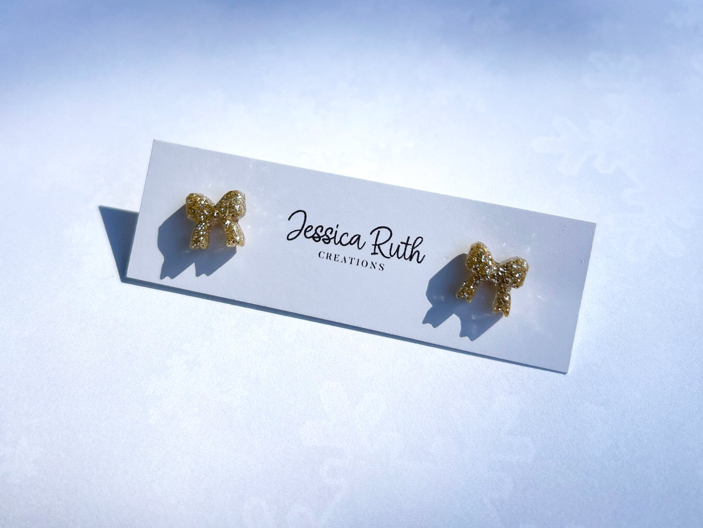 Tiny Holiday Bow Studs