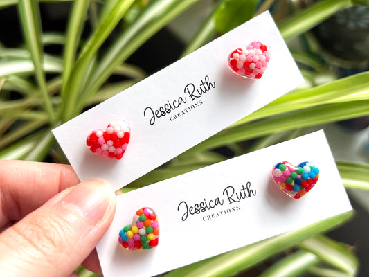 Sprinkle Heart Studs