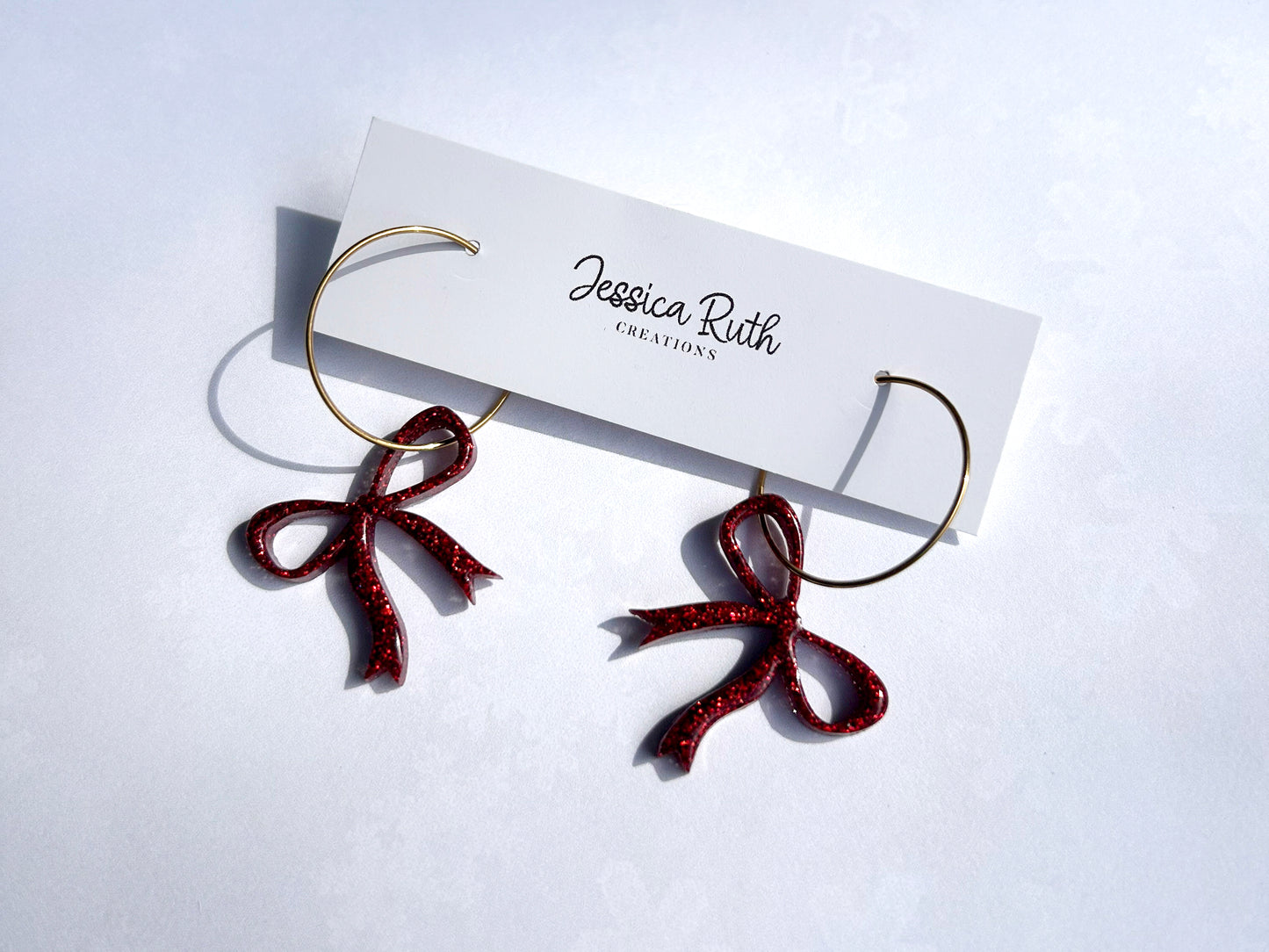Holiday Bow Hoops