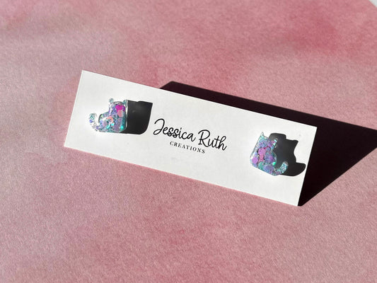 Pink and Blue Cat Studs