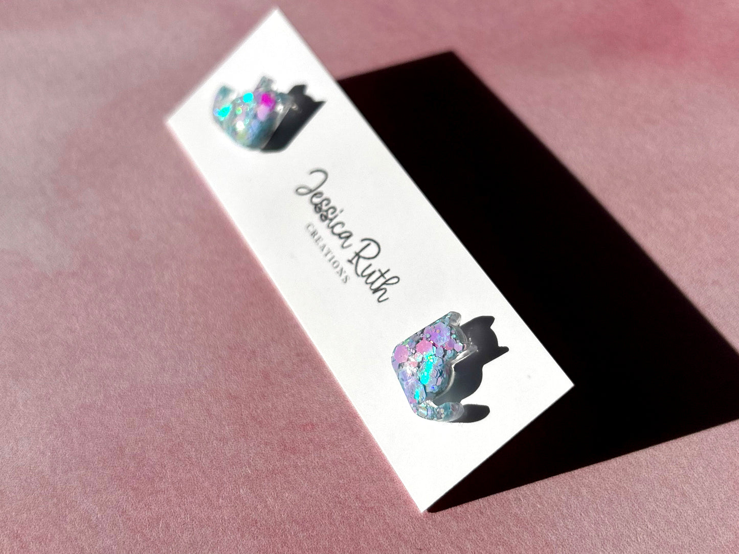 Pink and Blue Cat Studs