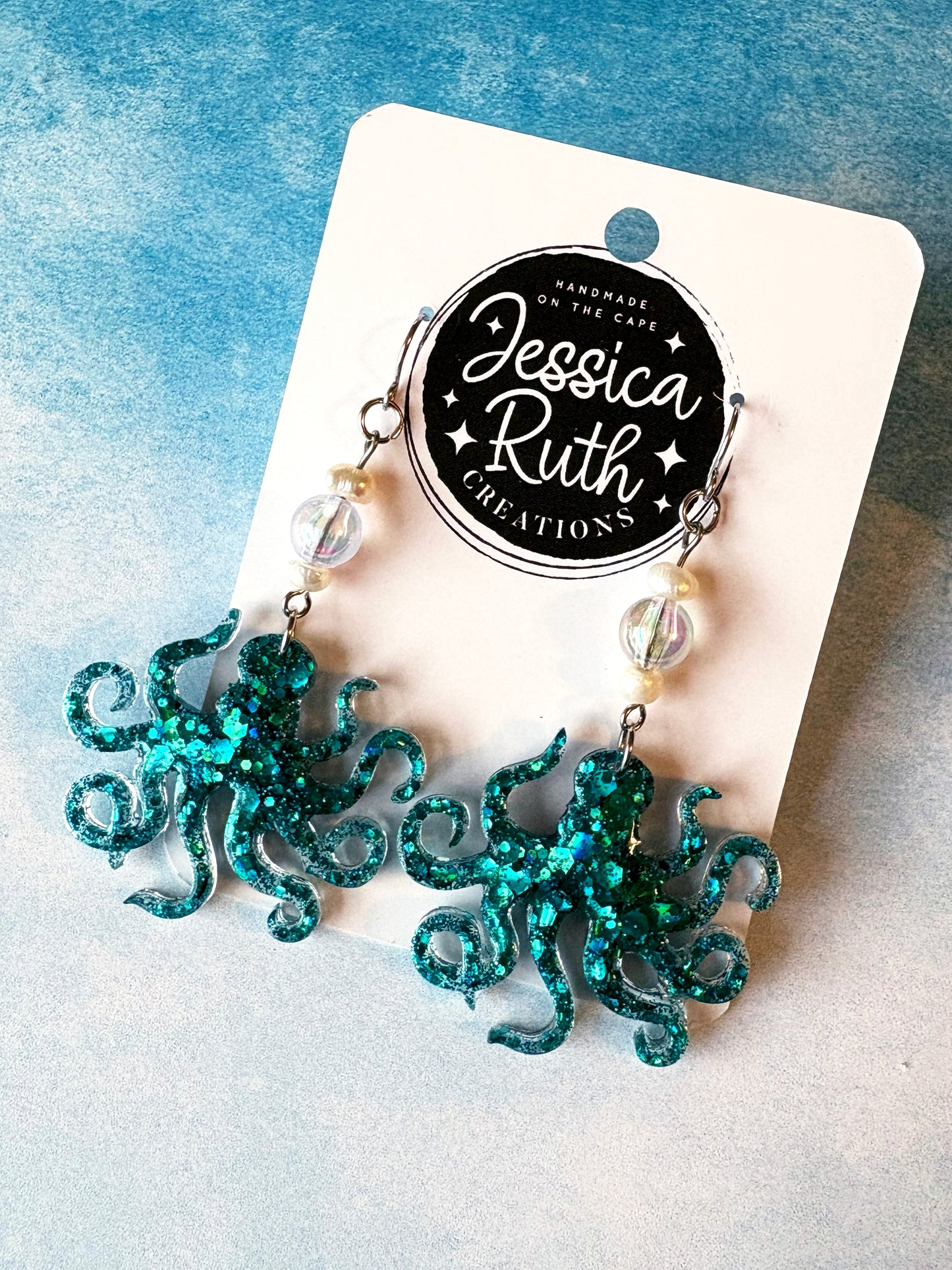 Beaded Octopus Dangle Earrings