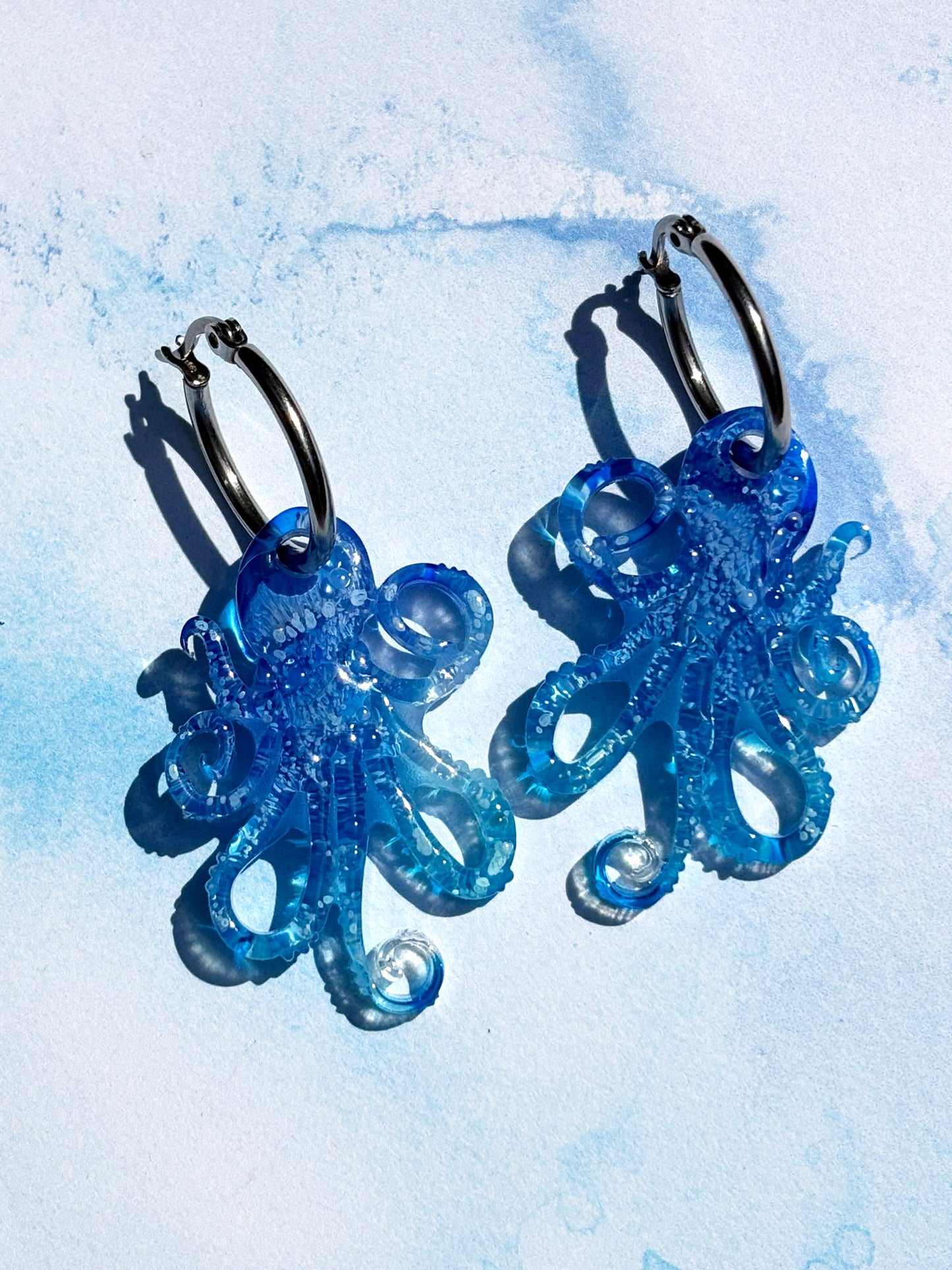 Beachy Octopus Hoop Earrings