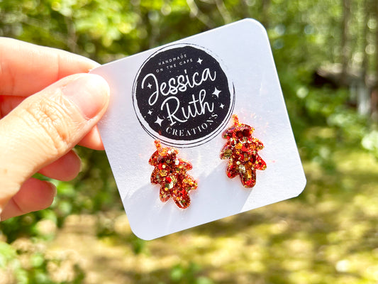 Large Autumn Leaf Statement Studs