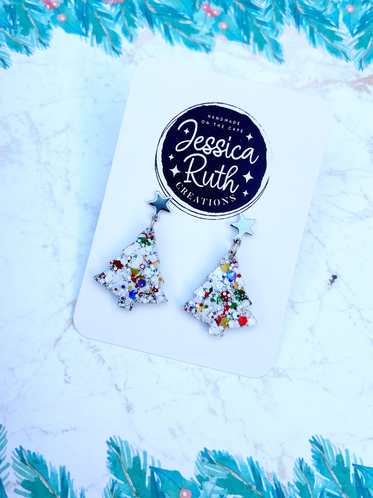 Christmas Tree Dangle Earrings