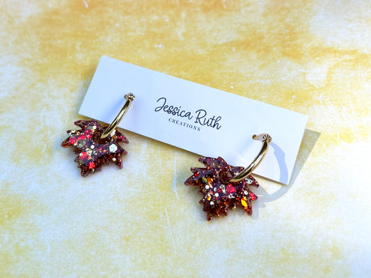 Fall Maple Leaf Hoops