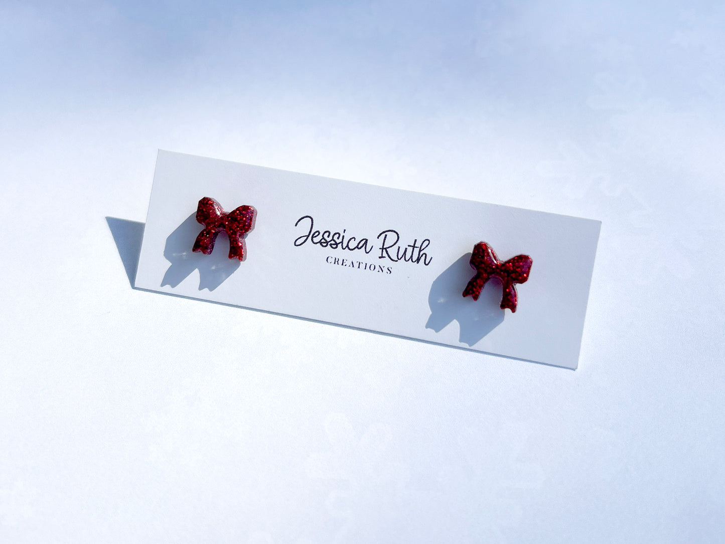 Tiny Holiday Bow Studs