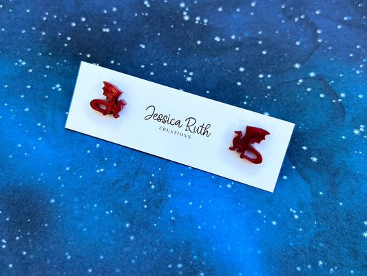Fantasy Dragon Stud Earrings