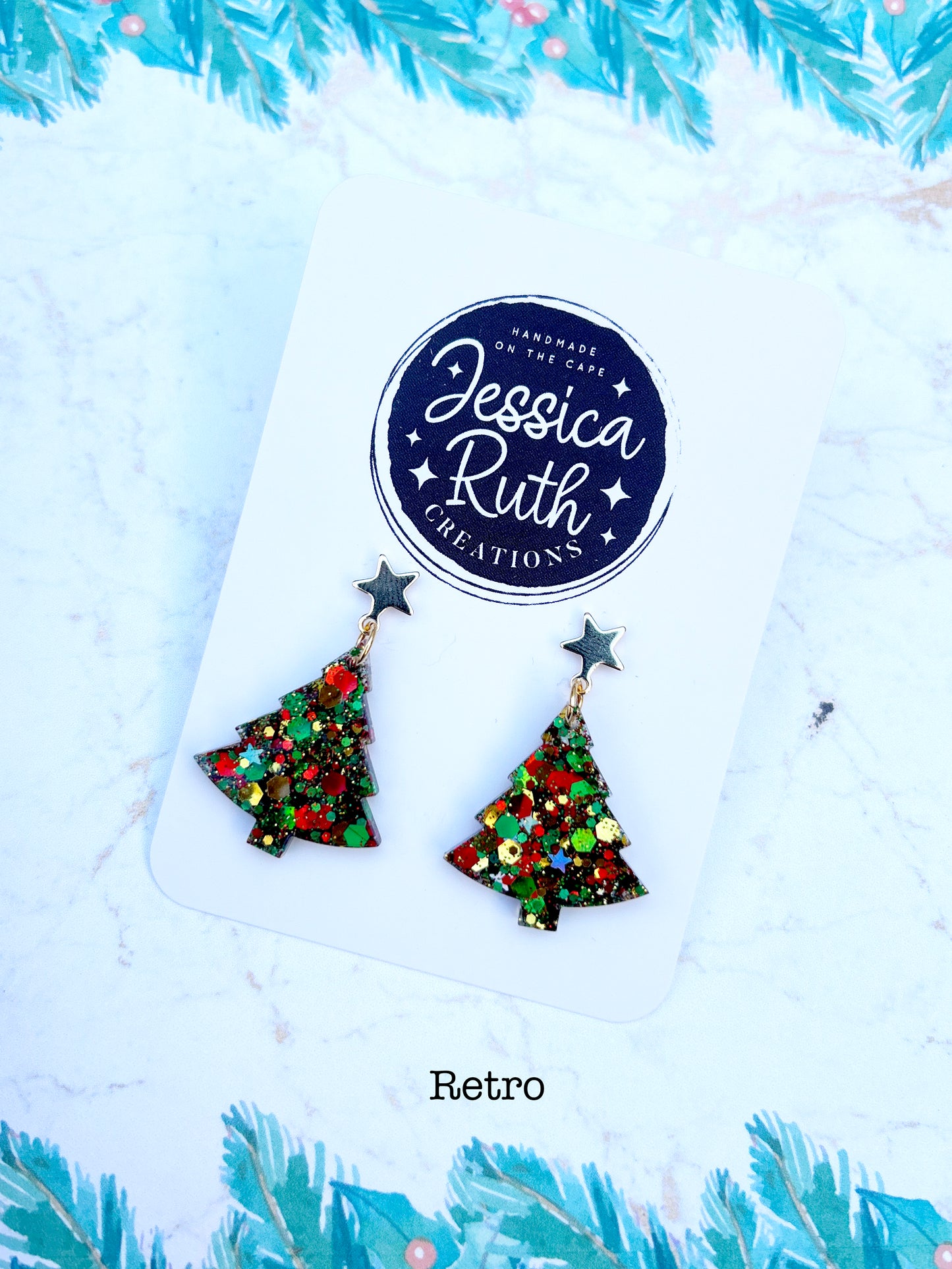 Christmas Tree Dangle Earrings