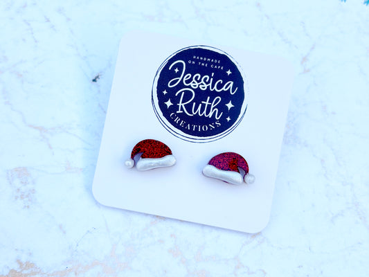 Santa Hat Studs