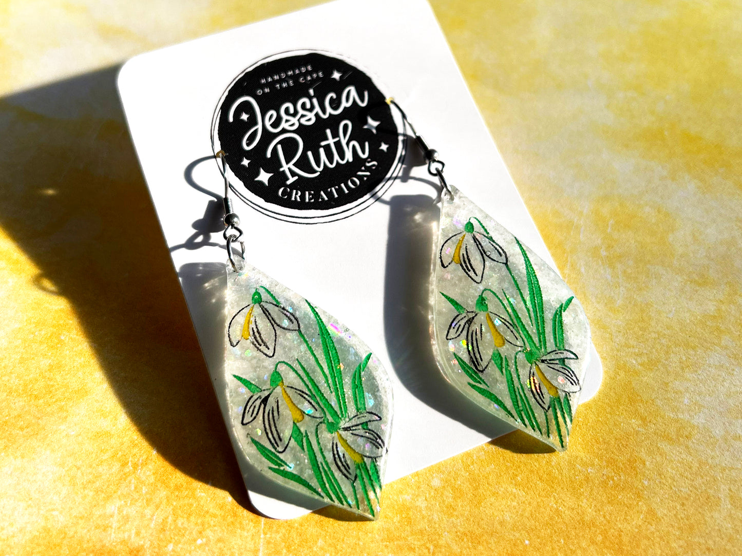 Spring Snowdrop Dangle Earrings