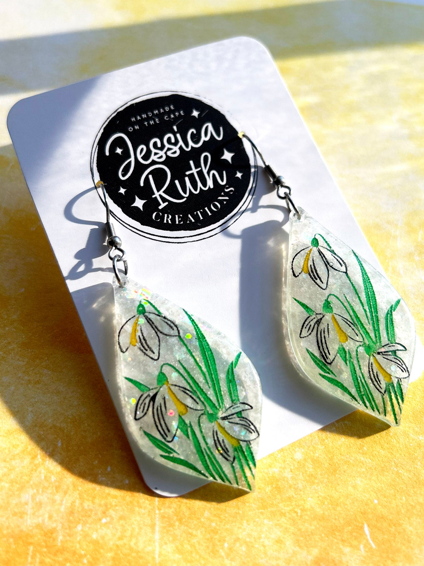 Spring Snowdrop Dangle Earrings